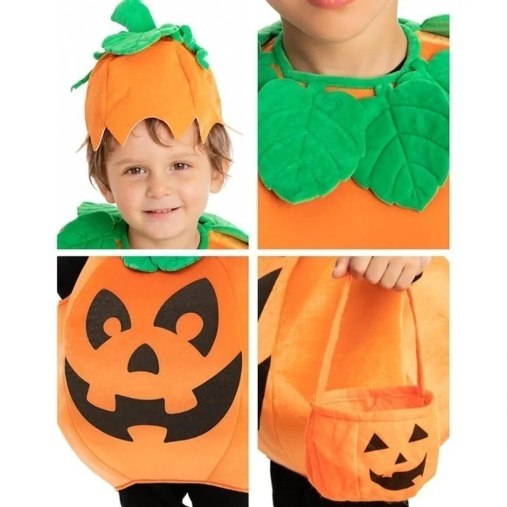Spooktacular Creations Toddler Pumpkin Costume 3T Jack-O-Lantern Hat Set